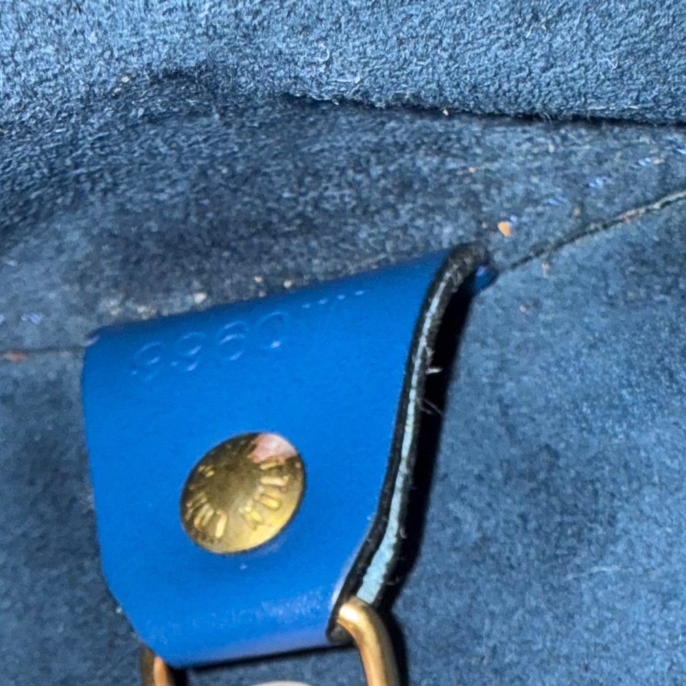 LOUIS VUITTON Epi Soufflot Hand Bag Blue includes dust bag. - Picture 8 of 10
